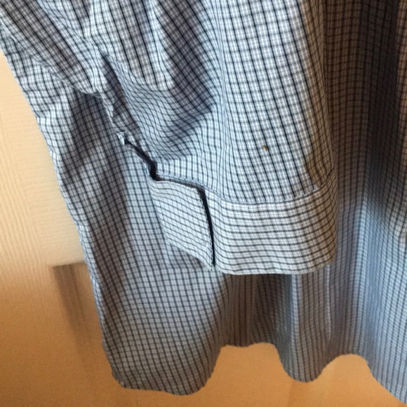 Blue shirt with tiny checks. Plus size - Picture 2 of 6